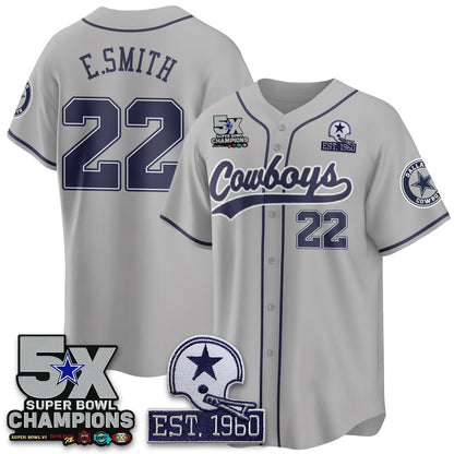 DAL 5-Time Champions Patch Limited Baseball Jersey - Stitched