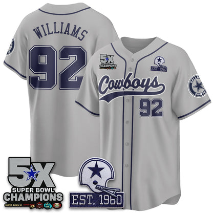 DAL 5-Time Champions Patch Limited Baseball Jersey - Stitched