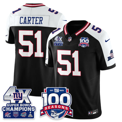 NYG 4-Time Champions Vapor Limited Jersey- 100th Season - All Stitched N1
