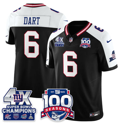 NYG 4-Time Champions Vapor Limited Jersey- 100th Season - All Stitched N1