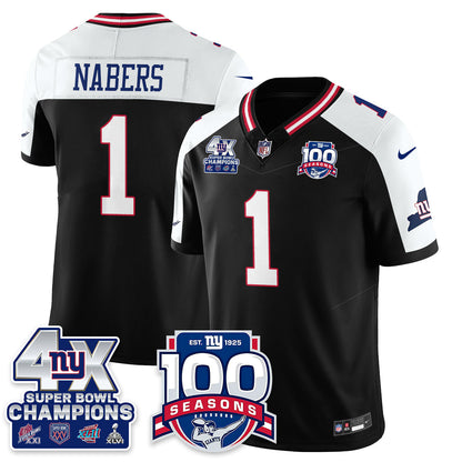NYG 4-Time Champions Vapor Limited Jersey- 100th Season - All Stitched N1