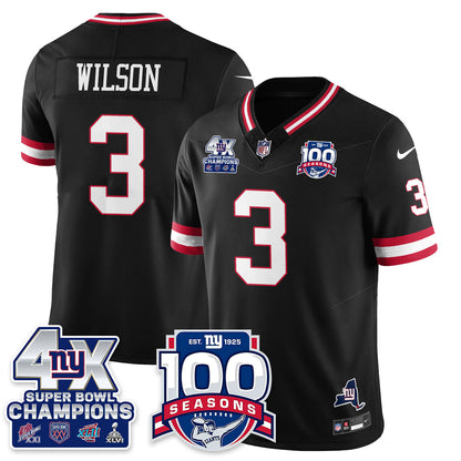 NYG 4-Time Champions Vapor Limited Jersey- 100th Season - All Stitched N1