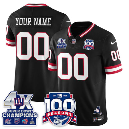 NYG 4-Time Champions Vapor Limited Jersey- 100th Season - All Stitched N1