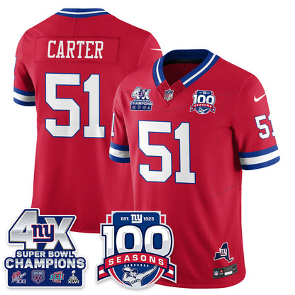 NYG 4-Time Champions Vapor Limited Jersey- 100th Season - All Stitched N1