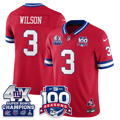 NYG 4-Time Champions Vapor Limited Jersey- 100th Season - All Stitched N1