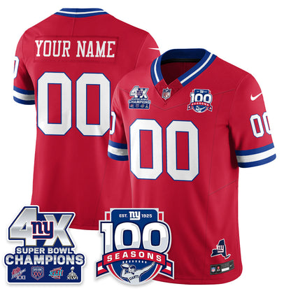 NYG 4-Time Champions Vapor Limited Jersey- 100th Season - All Stitched N1