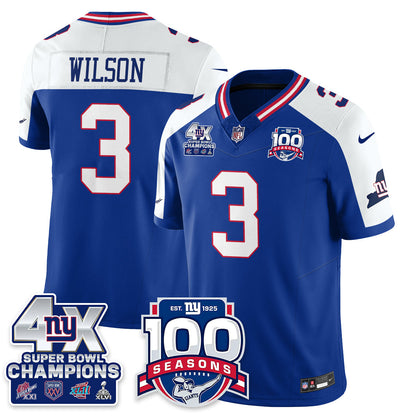 NYG 4-Time Champions Vapor Limited Jersey- 100th Season - All Stitched N1