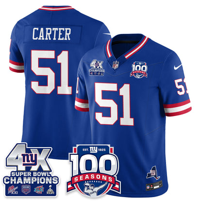NYG 4-Time Champions Vapor Limited Jersey- 100th Season - All Stitched N1