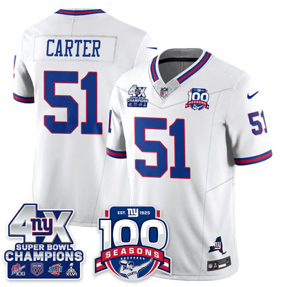NYG 4-Time Champions Vapor Limited Jersey- 100th Season - All Stitched N1