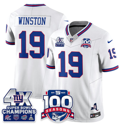 NYG 4-Time Champions Vapor Limited Jersey- 100th Season - All Stitched N1