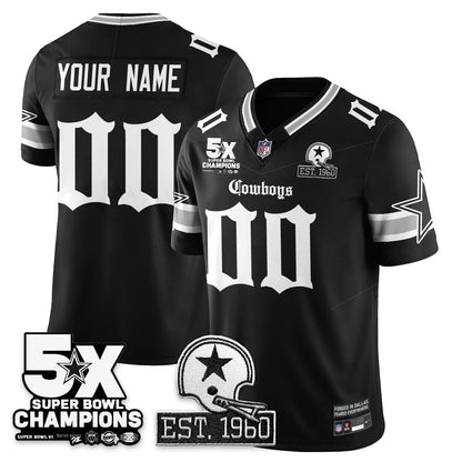 DAL 'Gothic 5-Time Champions Edition' Vapor Limited Custom Jersey - Stitched