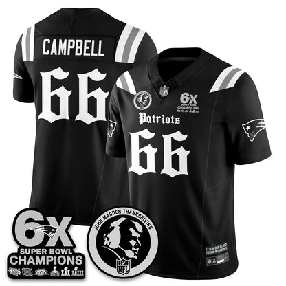 NE Gothic 6x Champions Patch Vapor Limited Jersey - John Madden Patch - All Stitched
