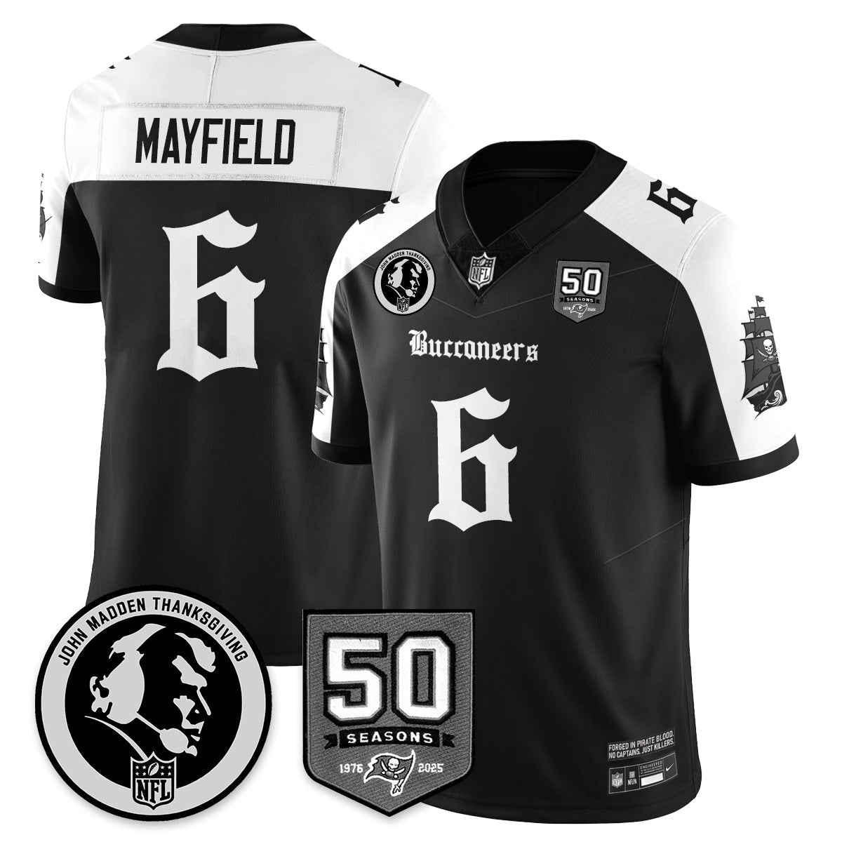 TB Gothic Vapor Limited Jersey - John Madden Patch - Stitched