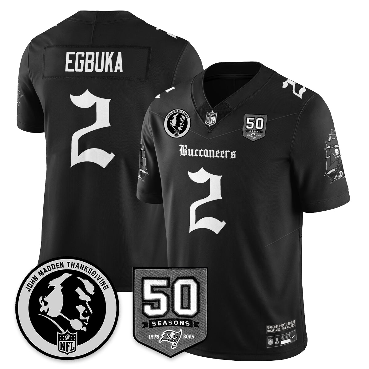 TB Gothic Vapor Limited Jersey - John Madden Patch - Stitched