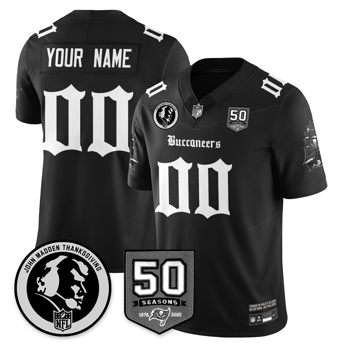 TB Gothic Vapor Limited Jersey - John Madden Patch - Stitched