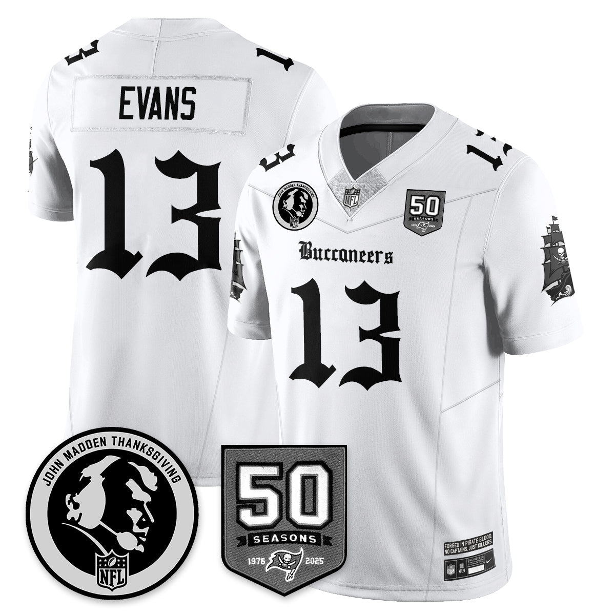 TB Gothic Vapor Limited Jersey - John Madden Patch - Stitched