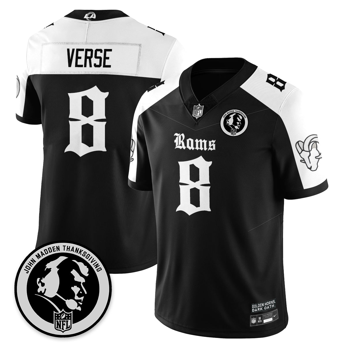 LAR Gothic Vapor Limited Jersey - John Madden Patch - Stitched
