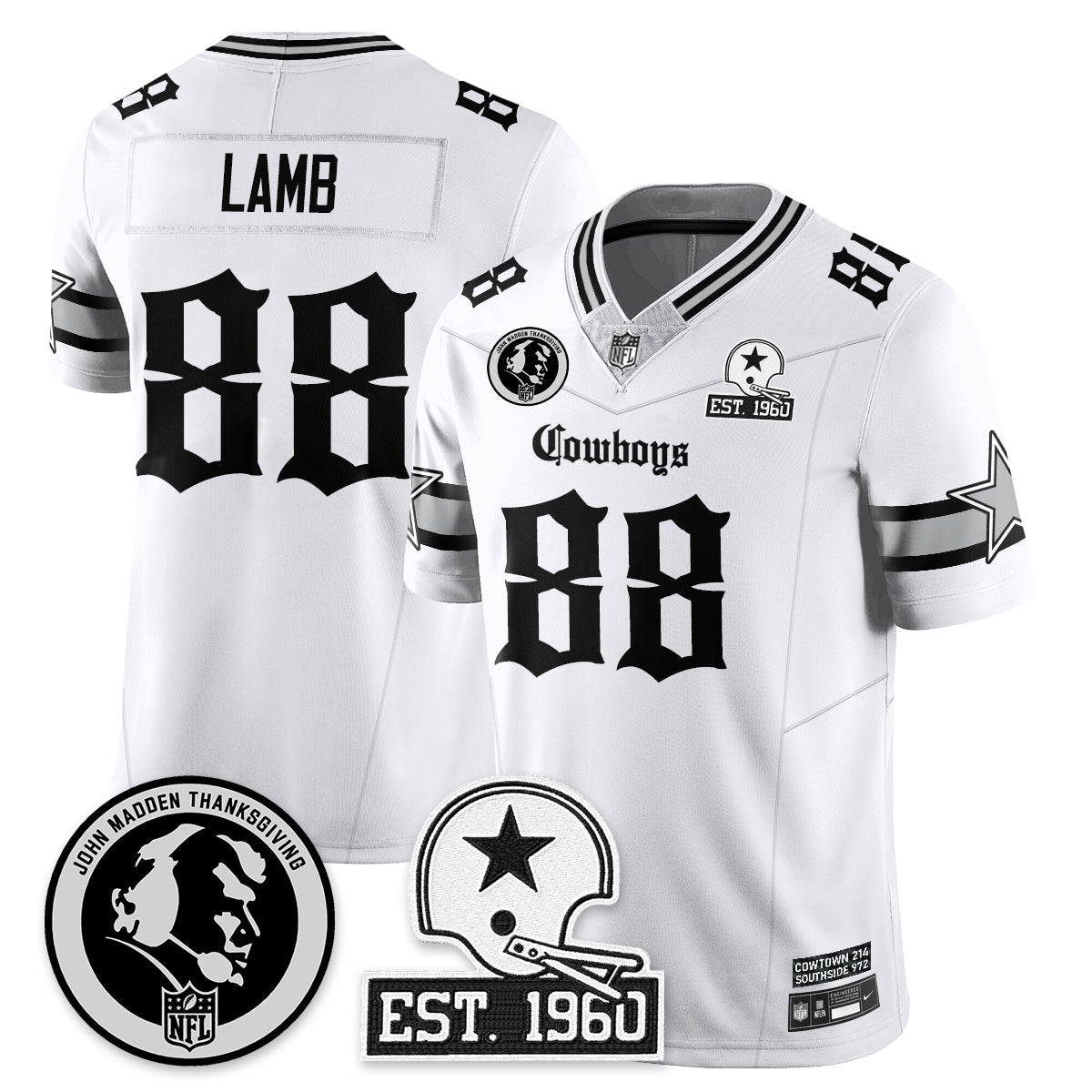 DAL Gothic Vapor Limited Jersey - John Madden Patch - Stitched