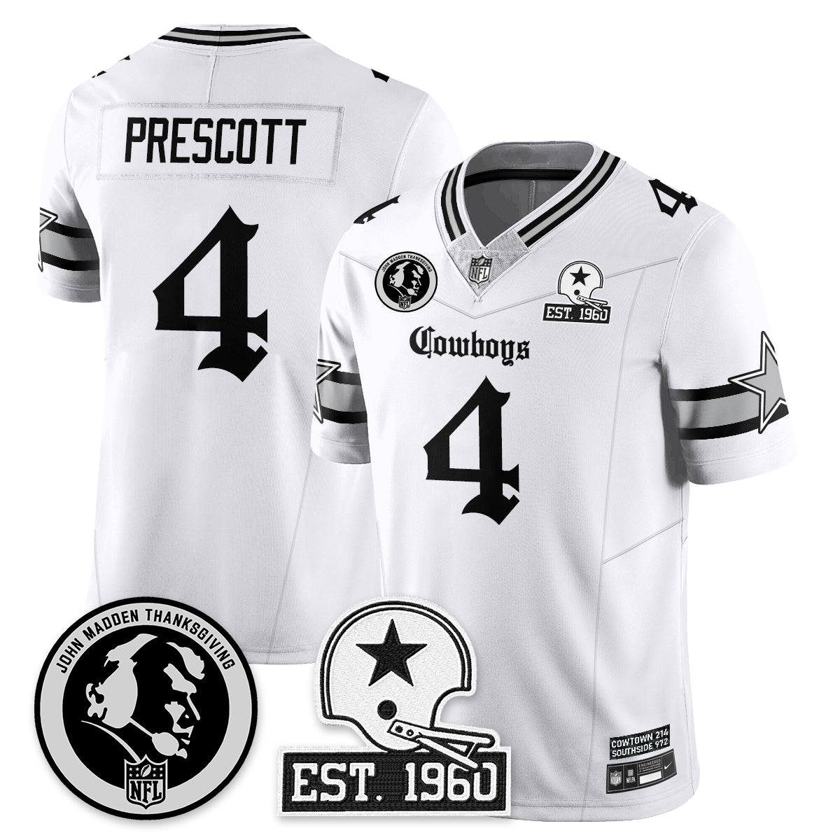 DAL Gothic Vapor Limited Jersey - John Madden Patch - Stitched