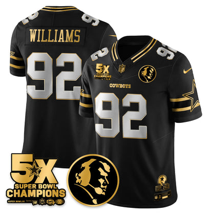 DAL 5-Time Champions Vapor Limited Gold Jersey - John Madden Patch - Stitched