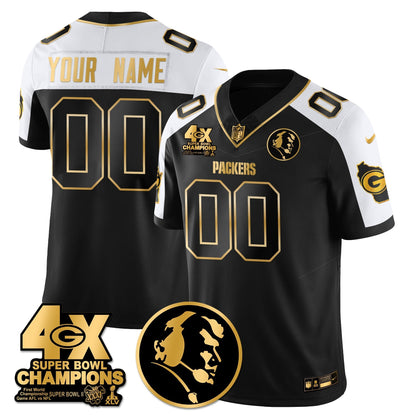 GB 4-Time Champions Vapor Limited Gold Jersey - John Madden Patch - Stitched