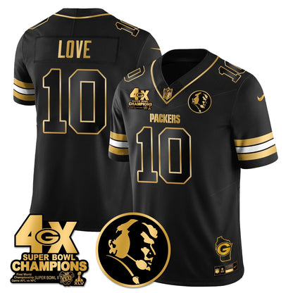 GB 4-Time Champions Vapor Limited Gold Jersey - John Madden Patch - Stitched