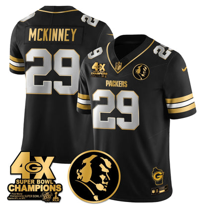 GB 4-Time Champions Vapor Limited Gold Jersey - John Madden Patch - Stitched