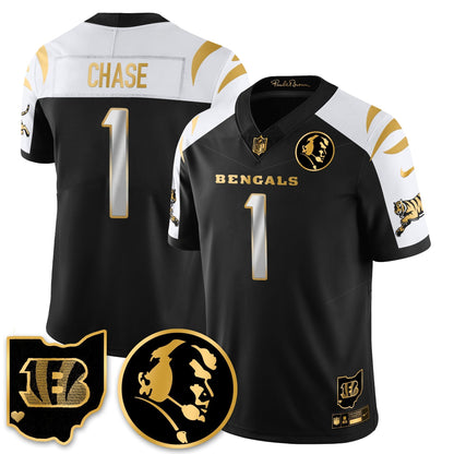 CIN Vapor Limited Gold Jersey - John Madden Patch - Stitched