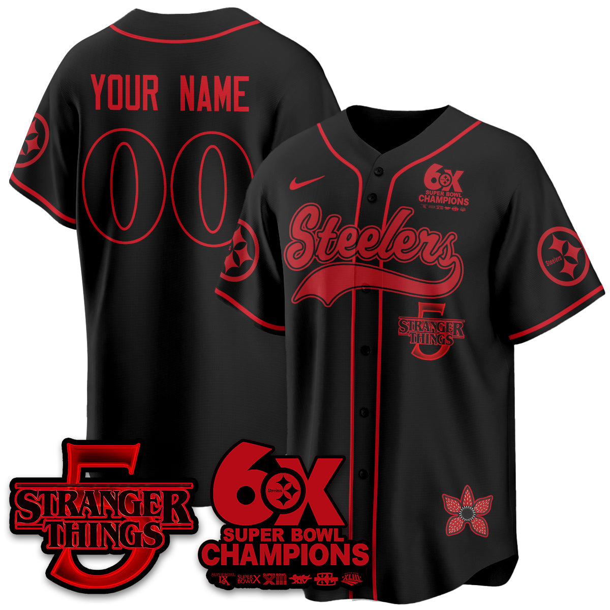 PIT Stranger Things Vapor Limited Baseball Custom Jersey - Stitched