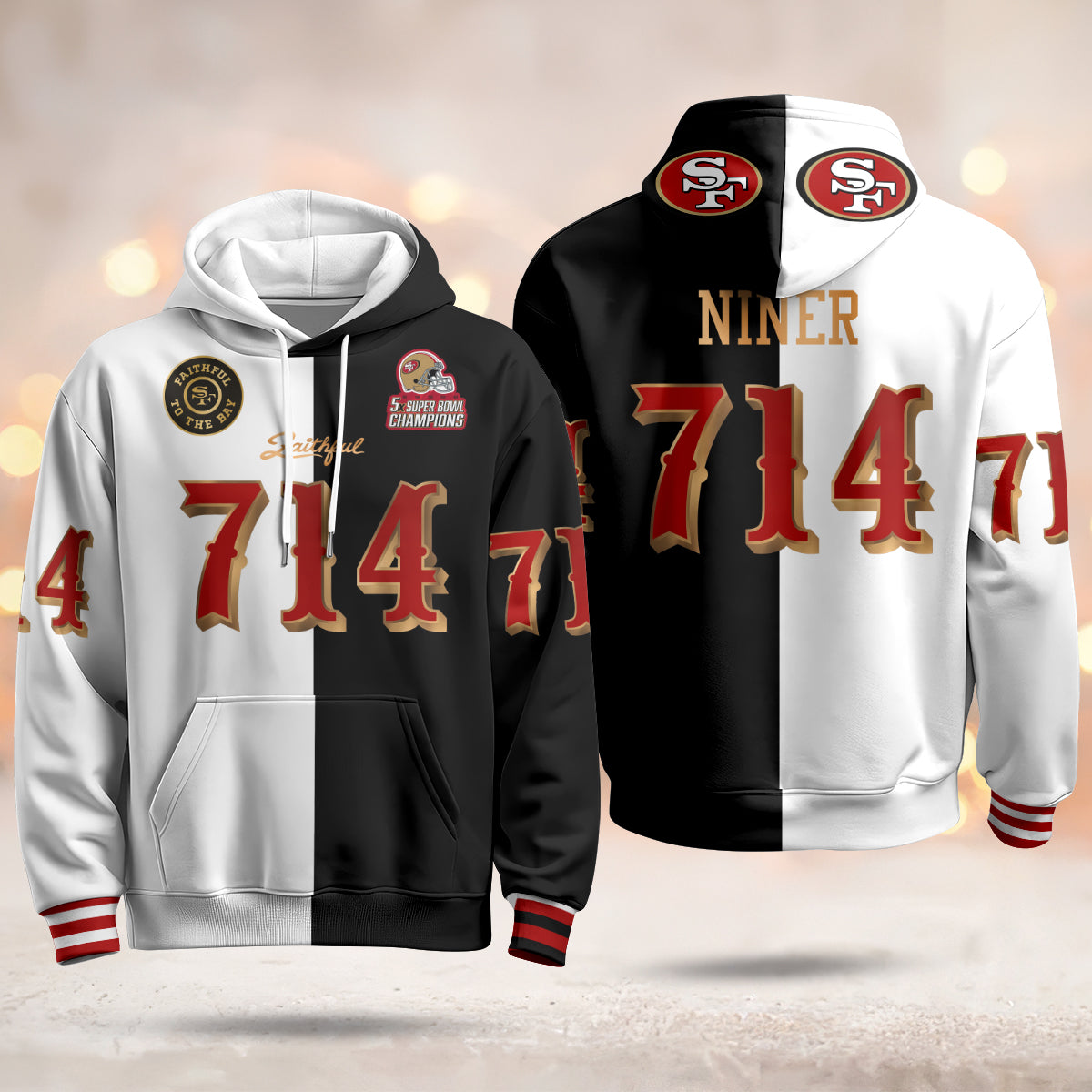 SF Rivalries 5x Champions & Faithful To The Bay Vapor Limited Hoodie - Stitched