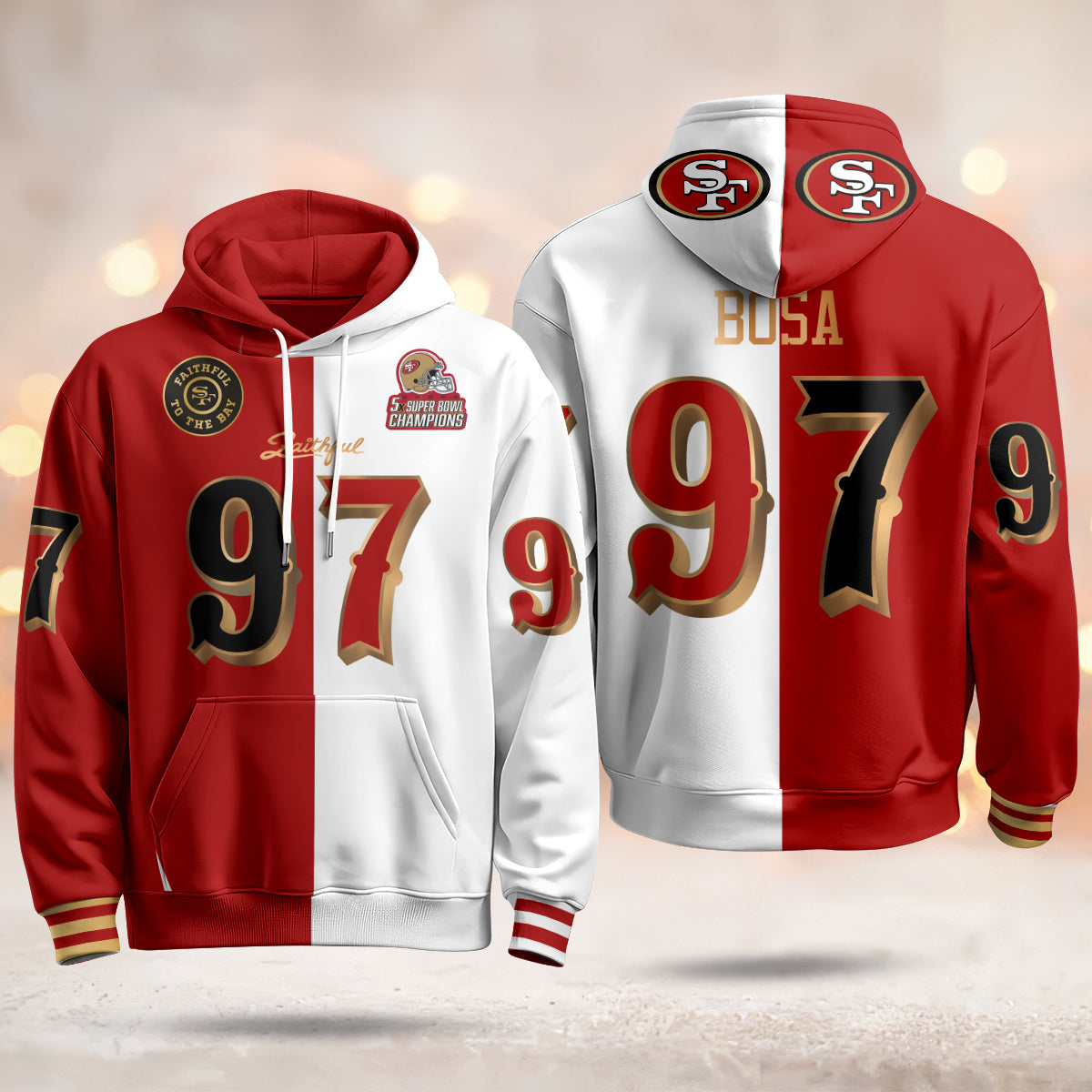 SF Rivalries 5x Champions & Faithful To The Bay Vapor Limited Hoodie - Stitched