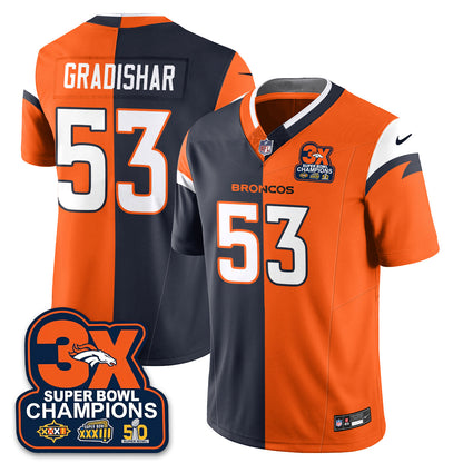 DEN 3-Time Champions Patch Vapor Limited Split Jersey - Stitched