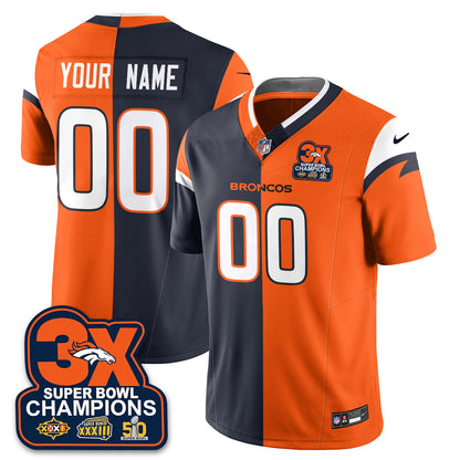 DEN 3-Time Champions Patch Vapor Limited Split Jersey - Stitched