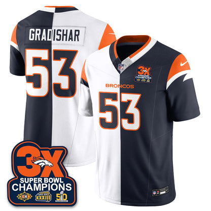 DEN 3-Time Champions Patch Vapor Limited Split Jersey - Stitched