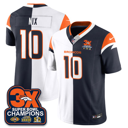 DEN 3-Time Champions Patch Vapor Limited Split Jersey - Stitched