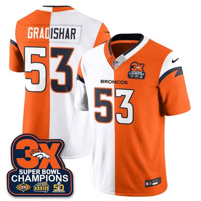 DEN 3-Time Champions Patch Vapor Limited Split Jersey - Stitched
