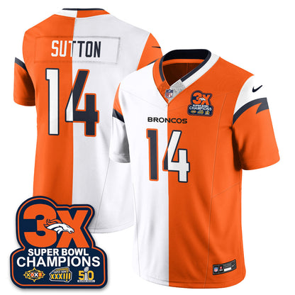 DEN 3-Time Champions Patch Vapor Limited Split Jersey - Stitched