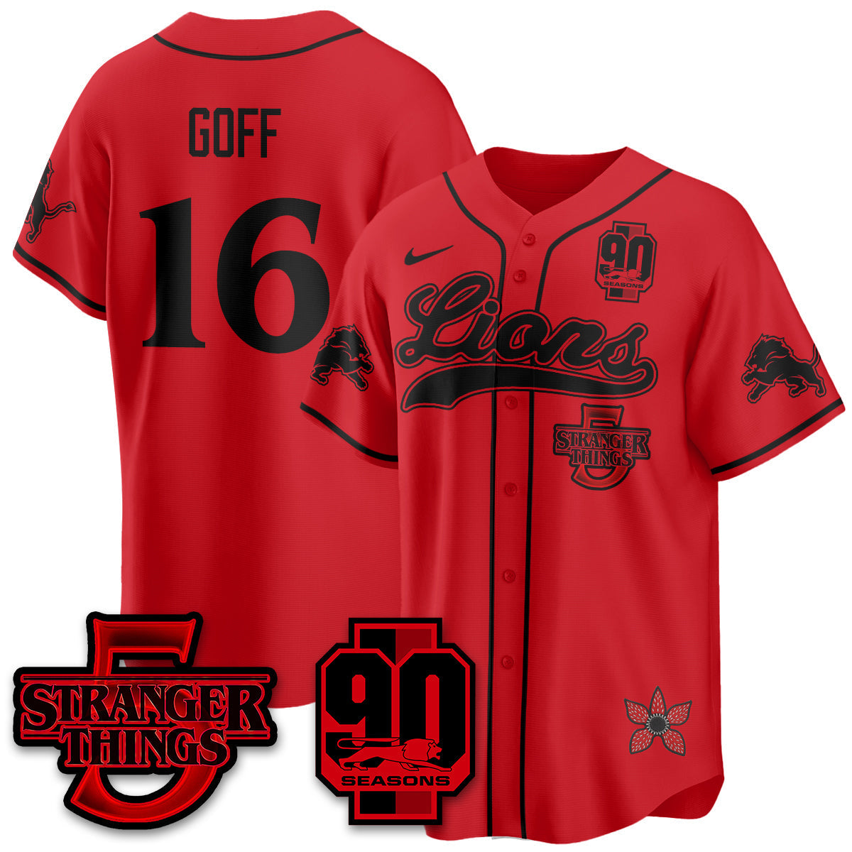 DET 'Stranger Things Edition' Vapor Limited Baseball Jersey - Stitched