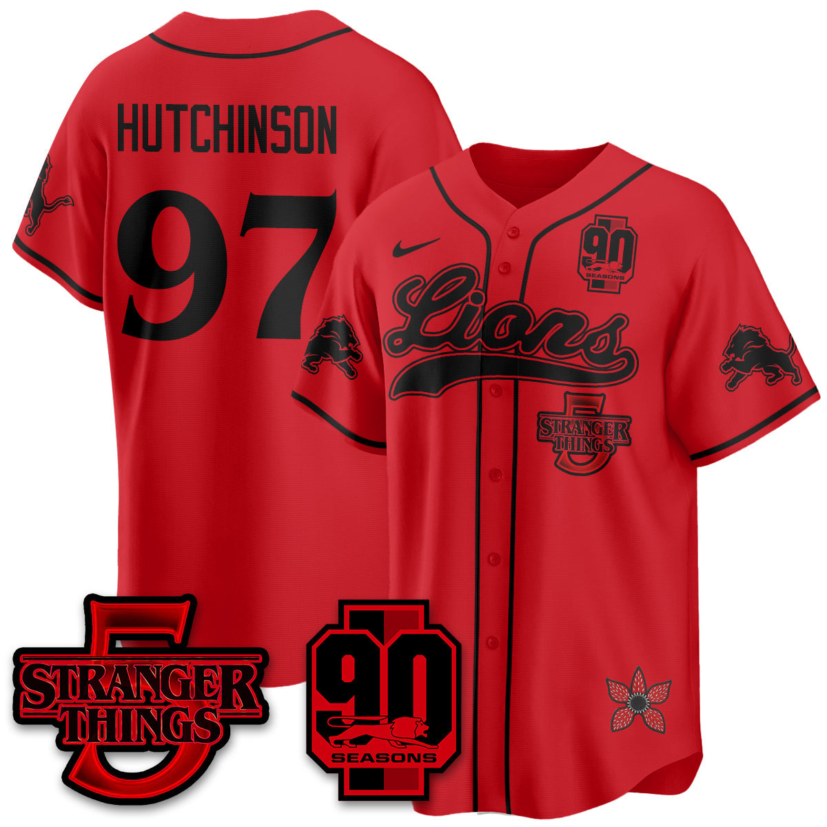 DET 'Stranger Things Edition' Vapor Limited Baseball Jersey - Stitched