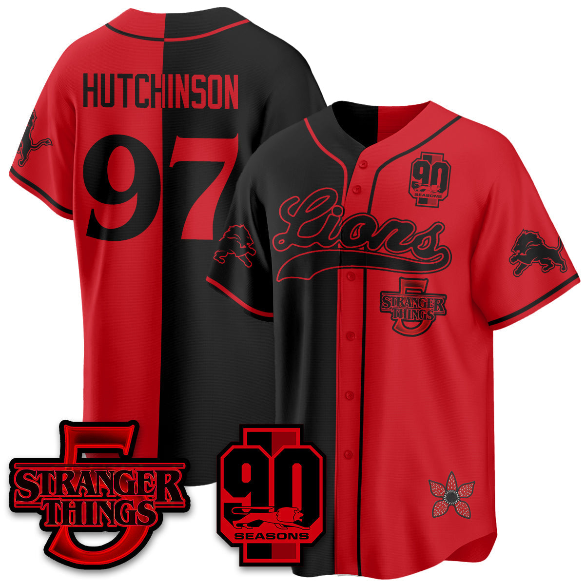 DET 'Stranger Things Edition' Vapor Limited Baseball Jersey - Stitched
