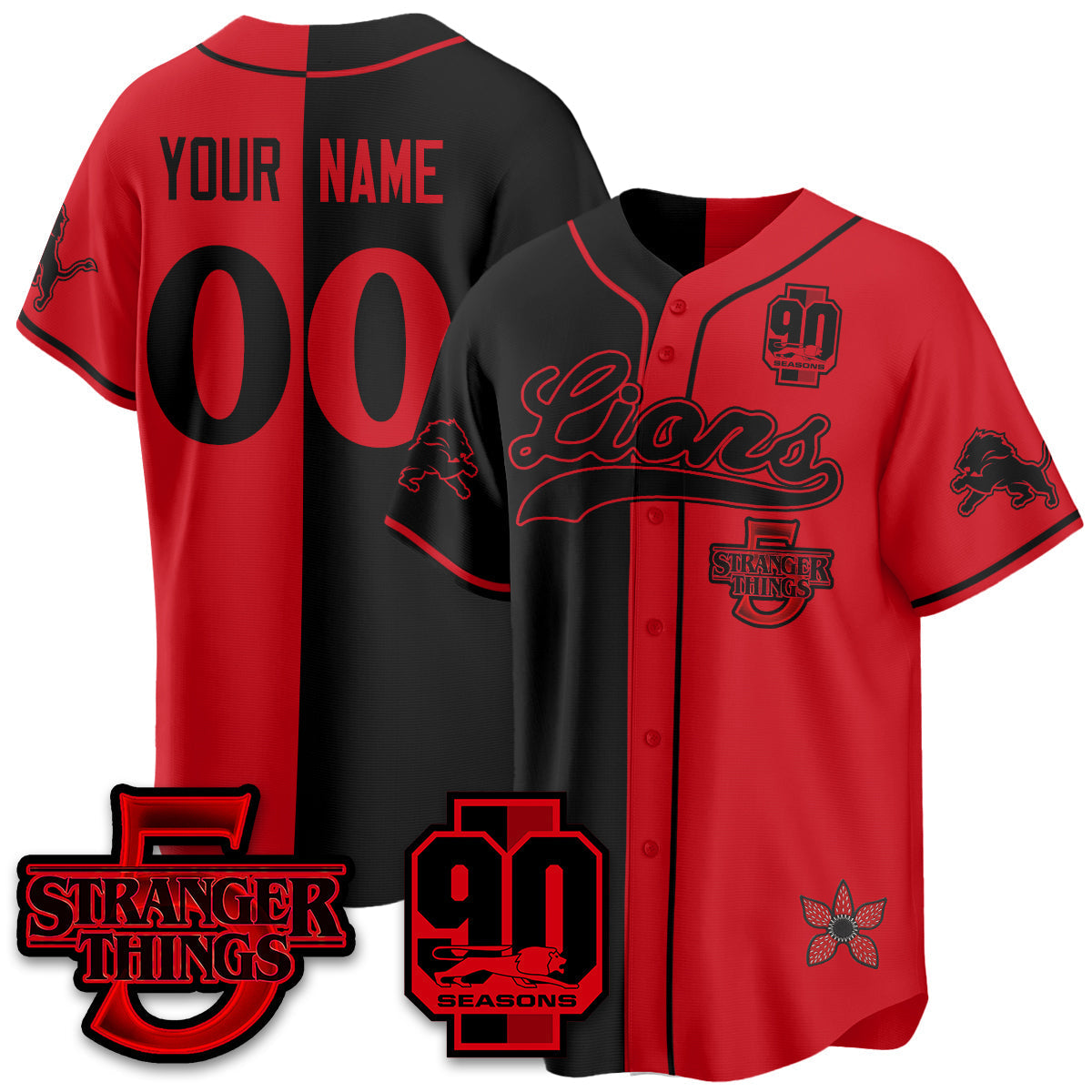 DET 'Stranger Things Edition' Vapor Limited Baseball Jersey - Stitched