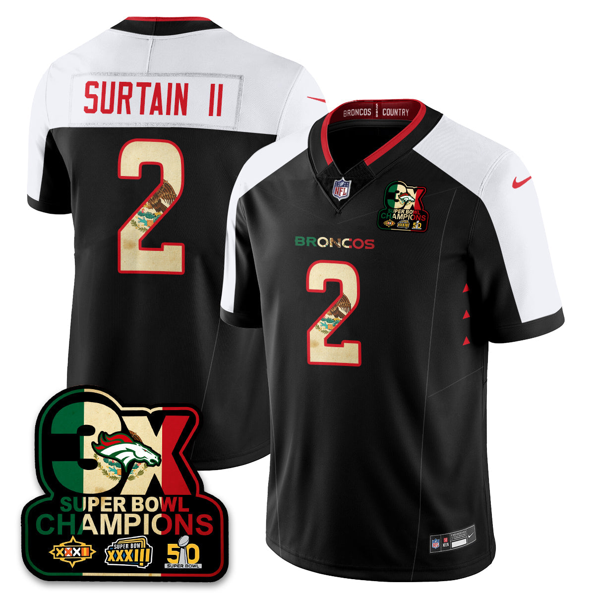 DEN Mexico Vapor Limited Jersey - Stitched