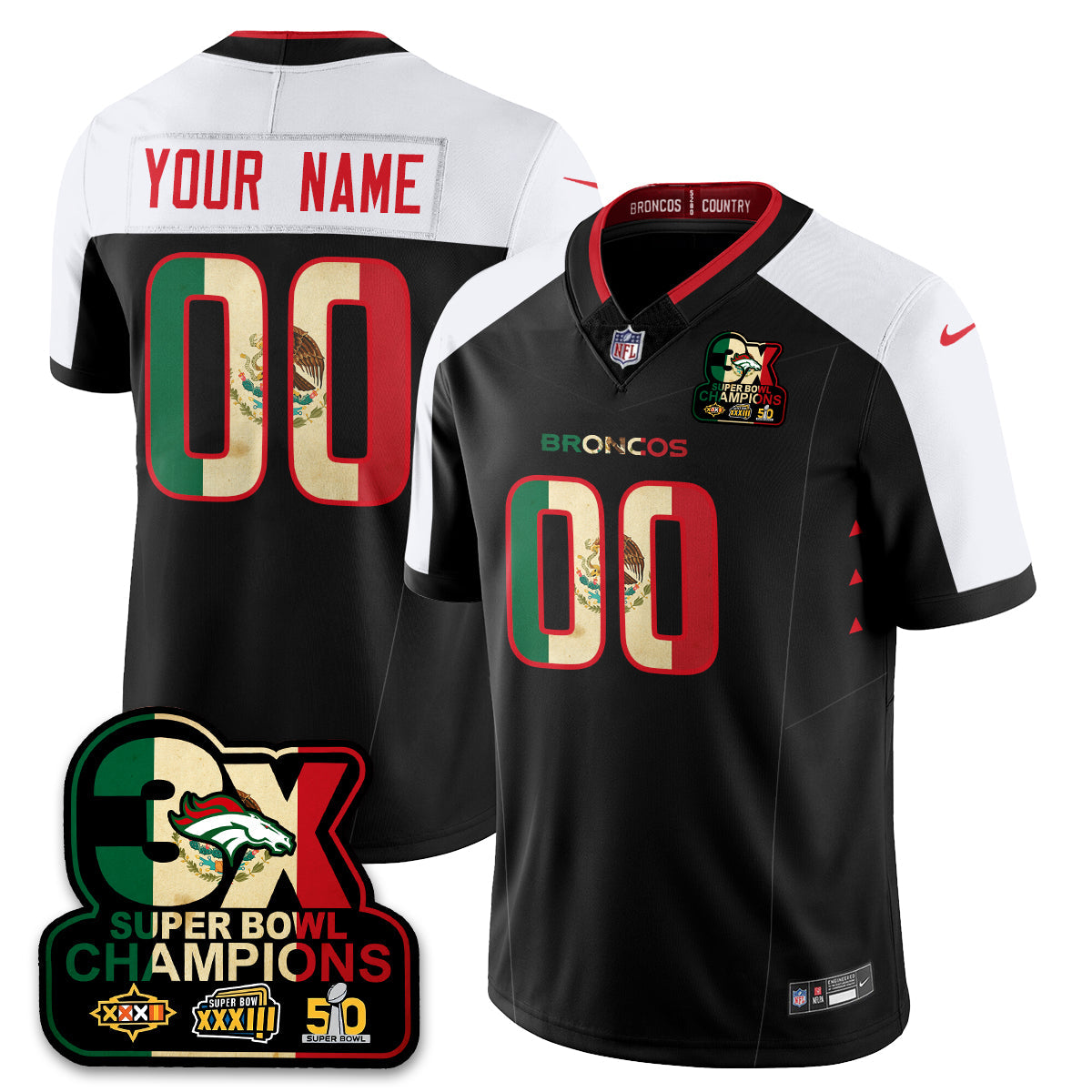 DEN Mexico Vapor Limited Jersey - Stitched