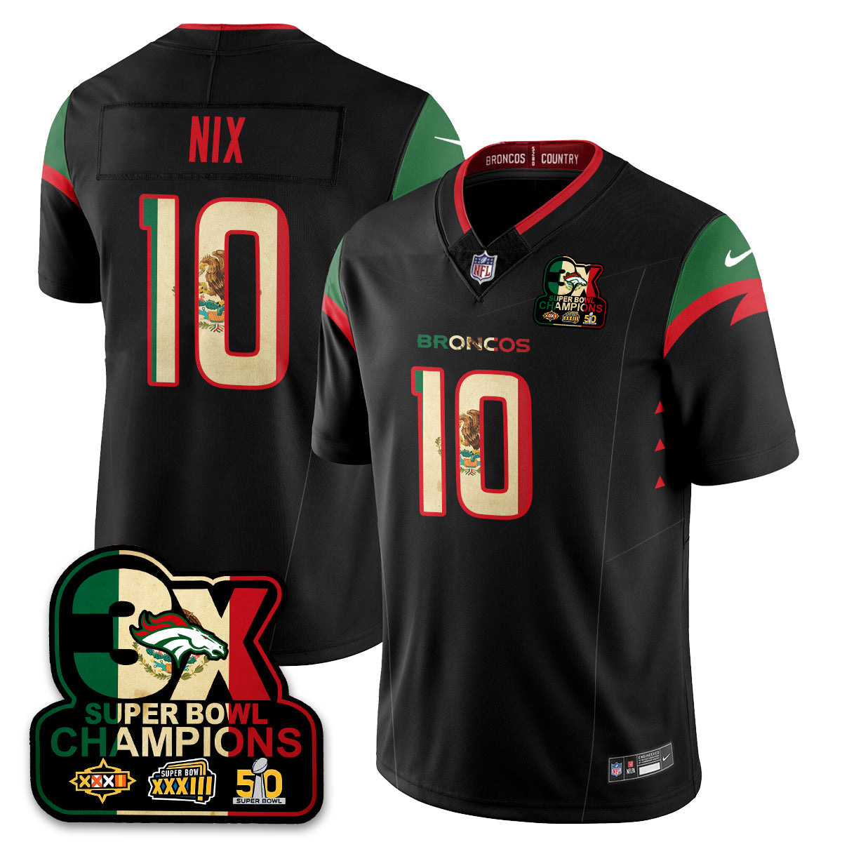 DEN Mexico Vapor Limited Jersey - Stitched