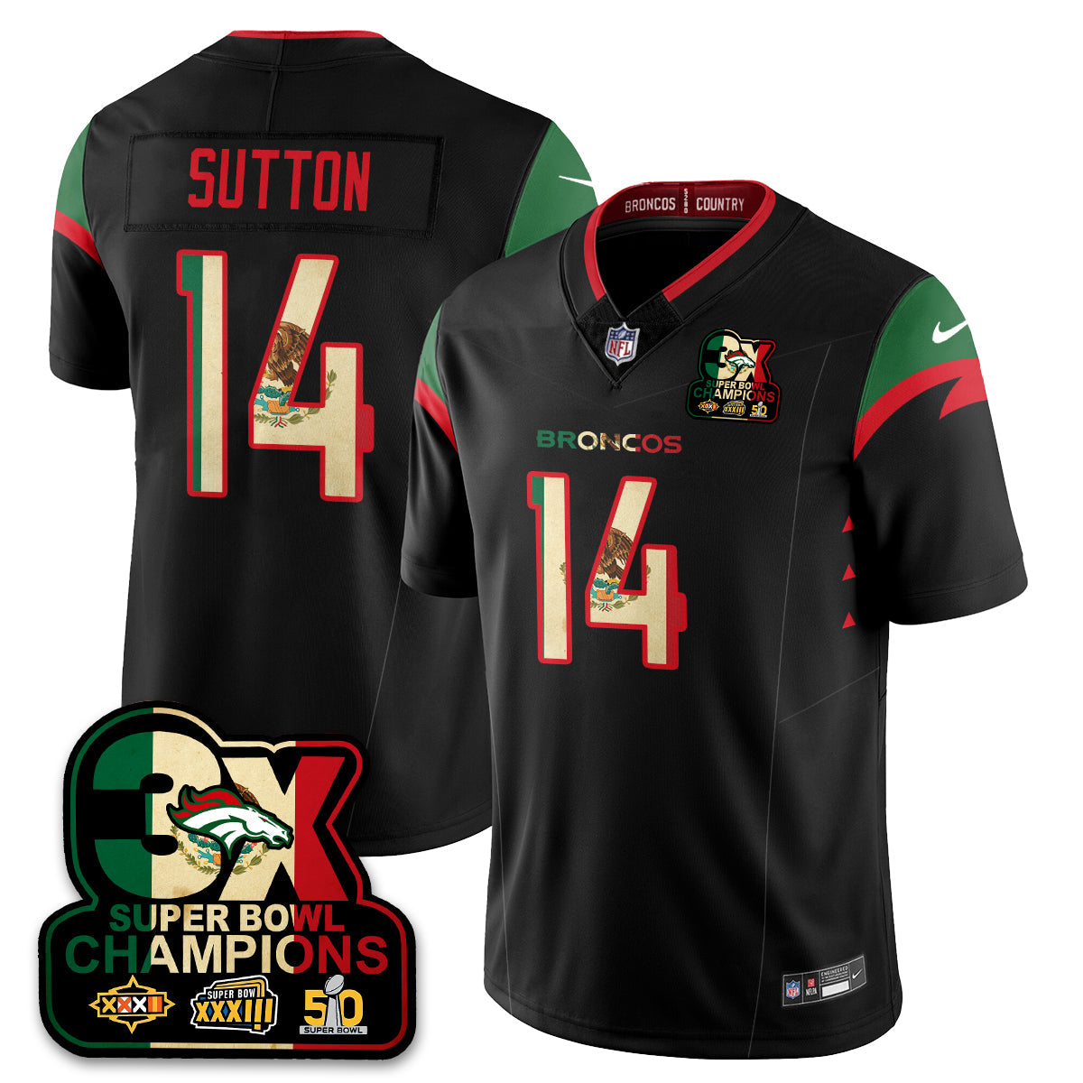 DEN Mexico Vapor Limited Jersey - Stitched