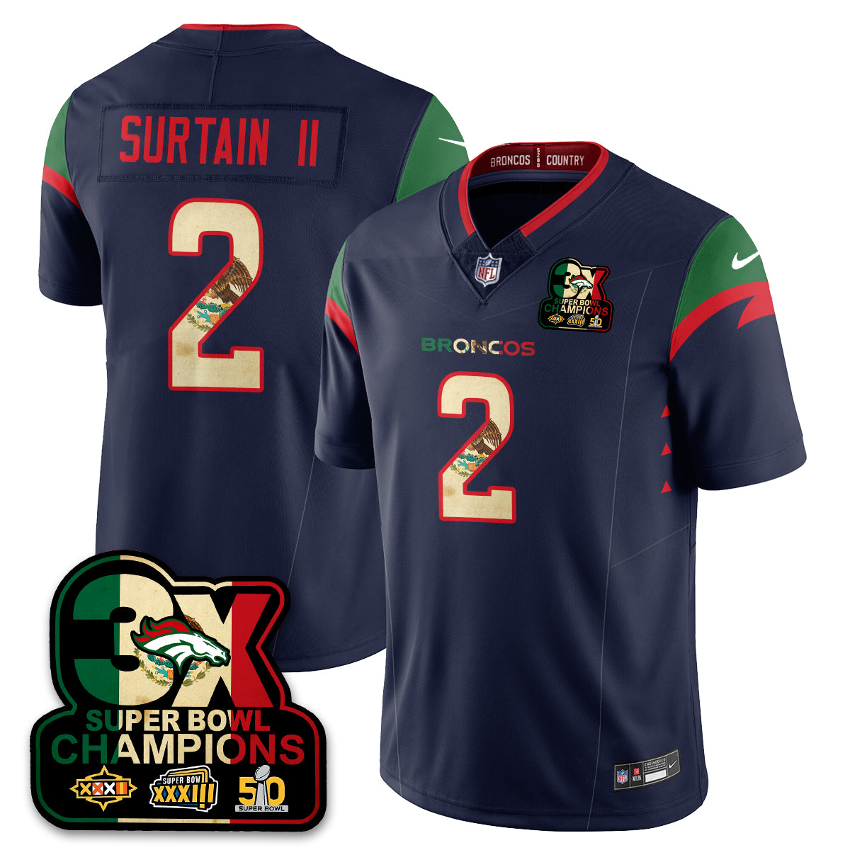 DEN Mexico Vapor Limited Jersey - Stitched