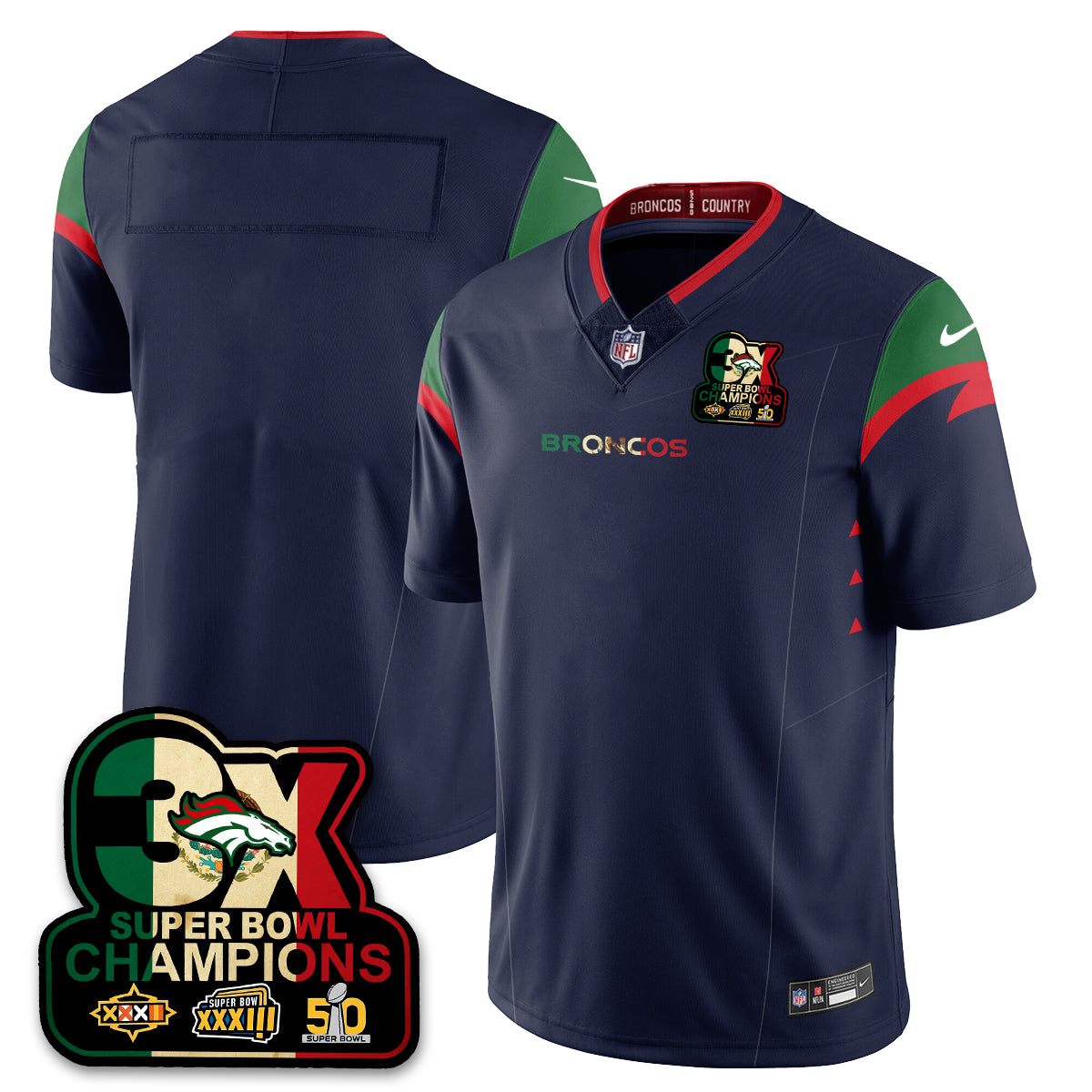 DEN Mexico Vapor Limited Jersey - Stitched