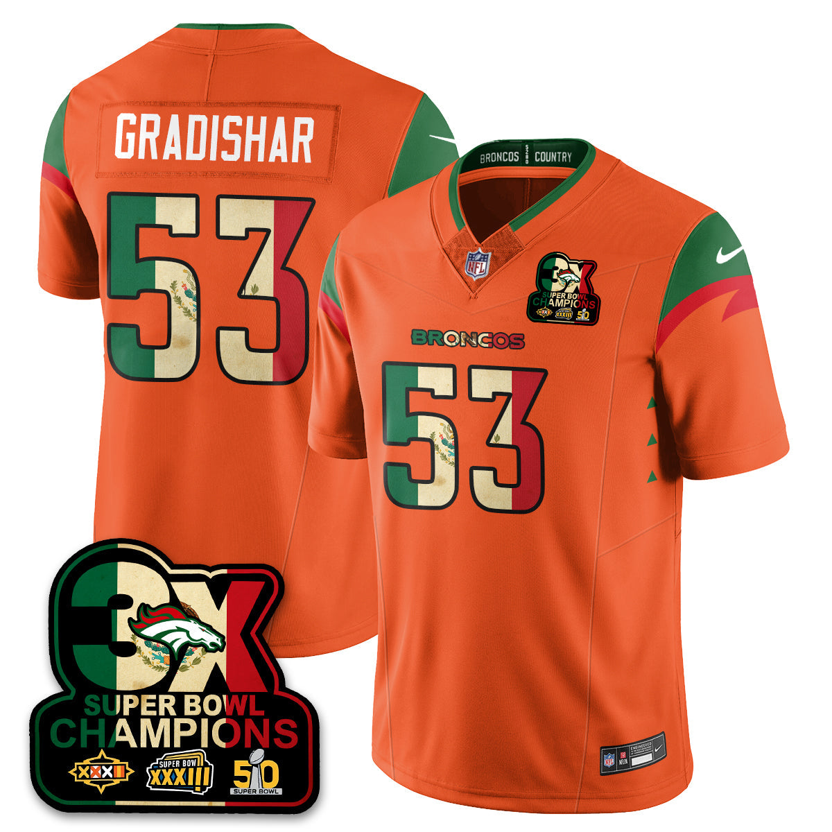 DEN Mexico Vapor Limited Jersey - Stitched
