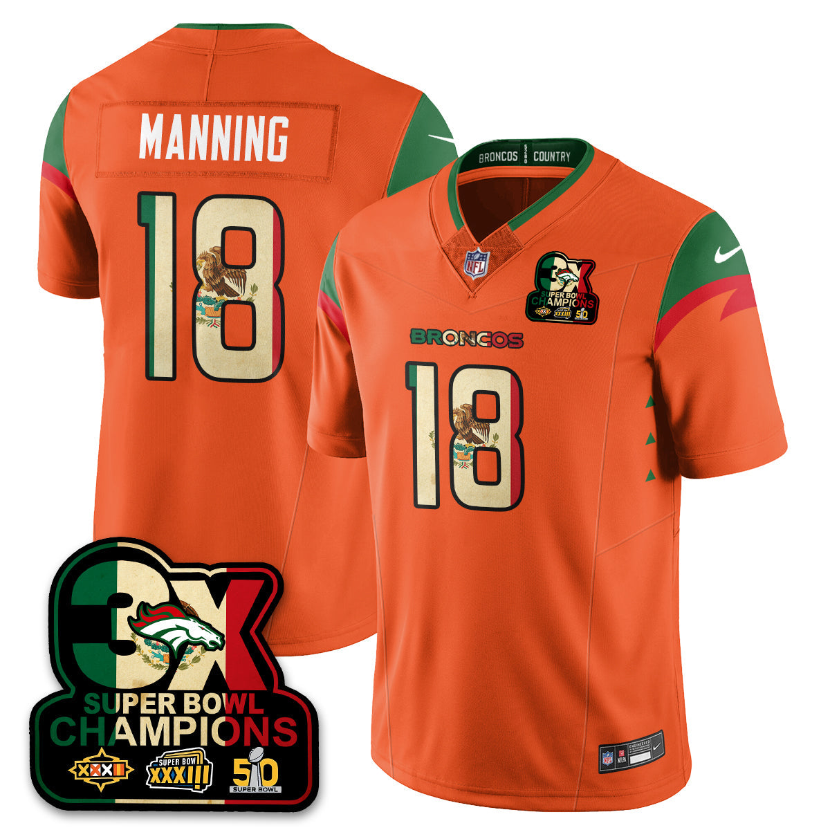 DEN Mexico Vapor Limited Jersey - Stitched