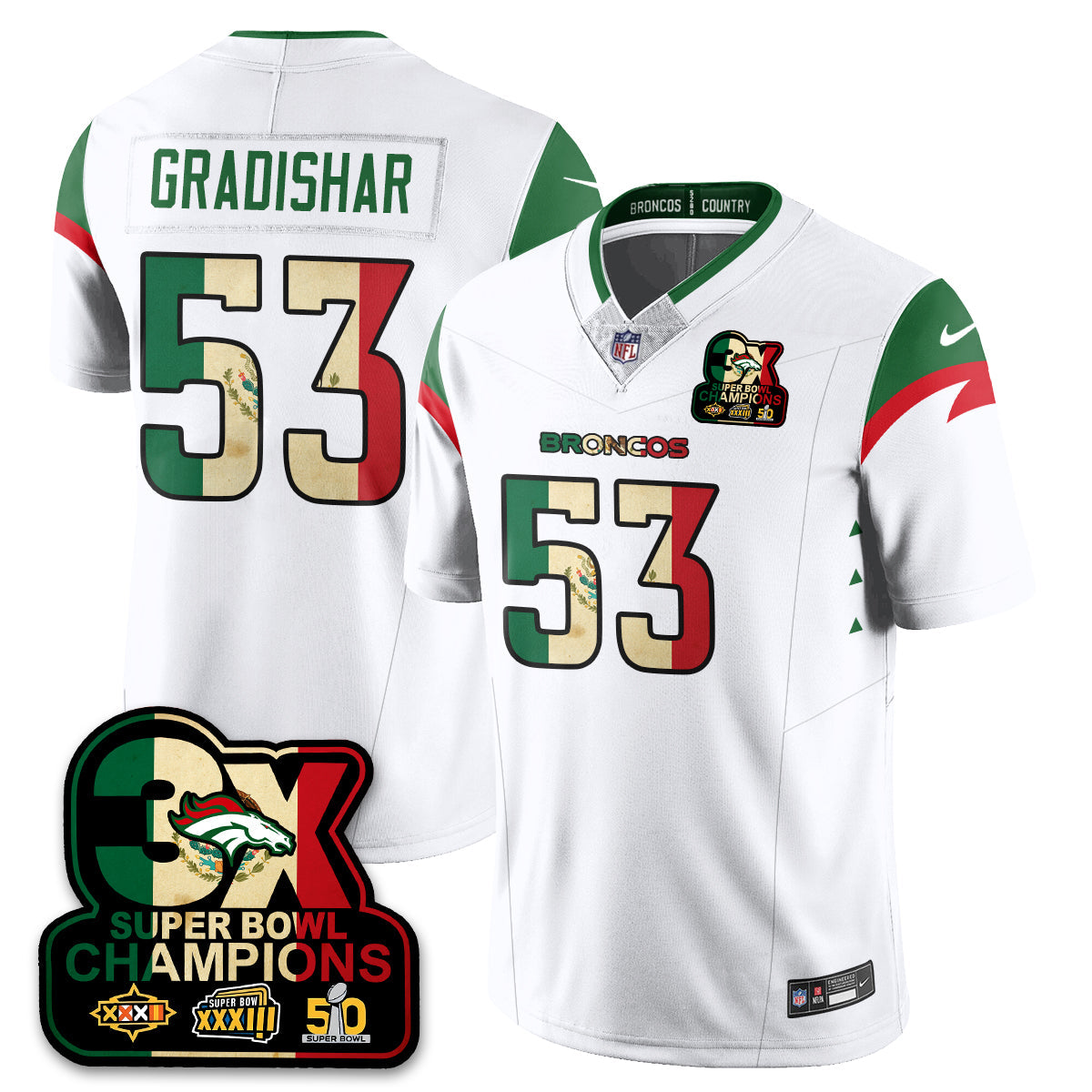 DEN Mexico Vapor Limited Jersey - Stitched